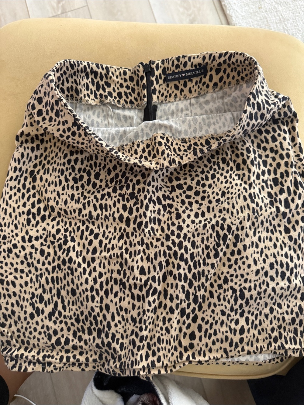 Brandy Melville Black and Tan Leopard Mini Skirt